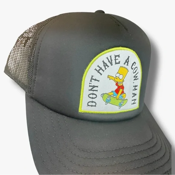 Bart Simpson Black Trucker Hat NWT Men’s 90’s Nostalgia Throwback - Picture 1 of 4